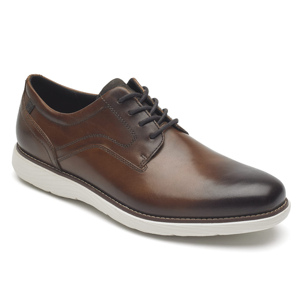 Oxfords Rockport Hombre Mexico - Garett Plain Toe Marrom - NAPLF2180